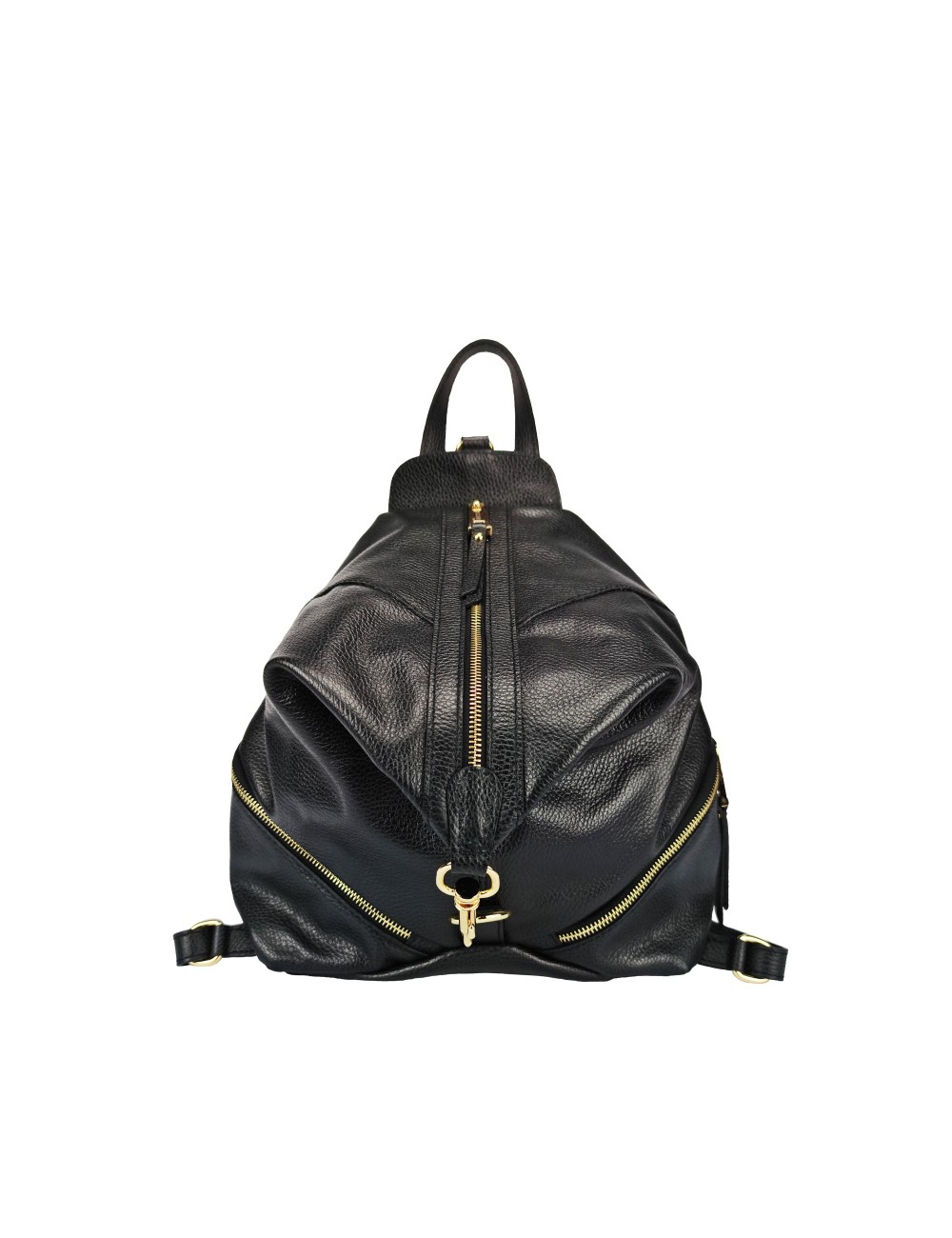 copy of Shoulder Backpack in Natural Tanned Leather - Black