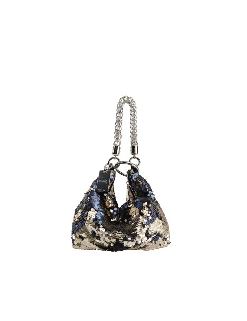 Ewa Small Handbag in Sequins - Bronze/Blue