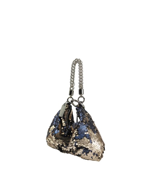 Ewa Small Handbag in Sequins - Bronze/Blue