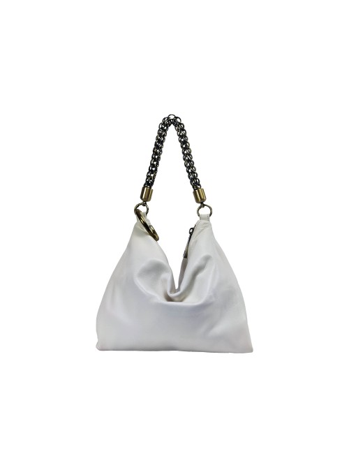 Ewa Small Handbag in Soft Nappa - Offwhite