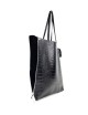Zeus Shopping Shoulder Bag in Crocodile Print Leather - Black