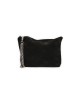 Leather Envelope Zip Shopping Shoulder Bag - Black