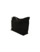 Leather Envelope Zip Shopping Shoulder Bag - Black